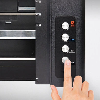 Các nút bấm một chạm đơn giản hóa việc quét sách và tăng tốc độ cũng như hiệu quả quét.